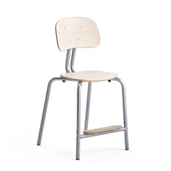 Oppilastuoli YNGVE Jalat, hopeanharmaa, koivu, korkeus: 520 mm