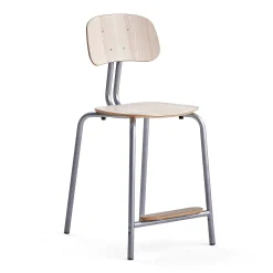 Oppilastuoli YNGVE Jalat, hopeanharmaa, saarni, korkeus 610 mm