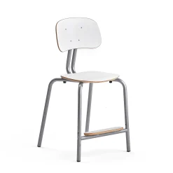 Oppilastuoli YNGVE Jalat, hopeanharmaa, valkoinen, korkeus: 520 mm