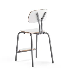 Oppilastuoli YNGVE Jalat, hopeanharmaa, valkoinen, korkeus: 520 mm