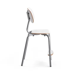 Oppilastuoli YNGVE Jalat, hopeanharmaa, valkoinen, korkeus: 520 mm