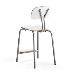 Oppilastuoli YNGVE Jalat, hopeanharmaa, valkoinen, korkeus: 610 mm