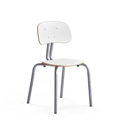 Oppilastuoli YNGVE Jalat, hopeanharmaa, valkoinen, korkeus: 460 mm