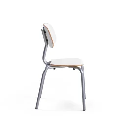 Oppilastuoli YNGVE Jalat, hopeanharmaa, valkoinen, korkeus: 460 mm