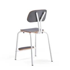 Oppilastuoli YNGVE Jalat, valkoinen, antrasiitinharmaa, korkeus: 520 mm