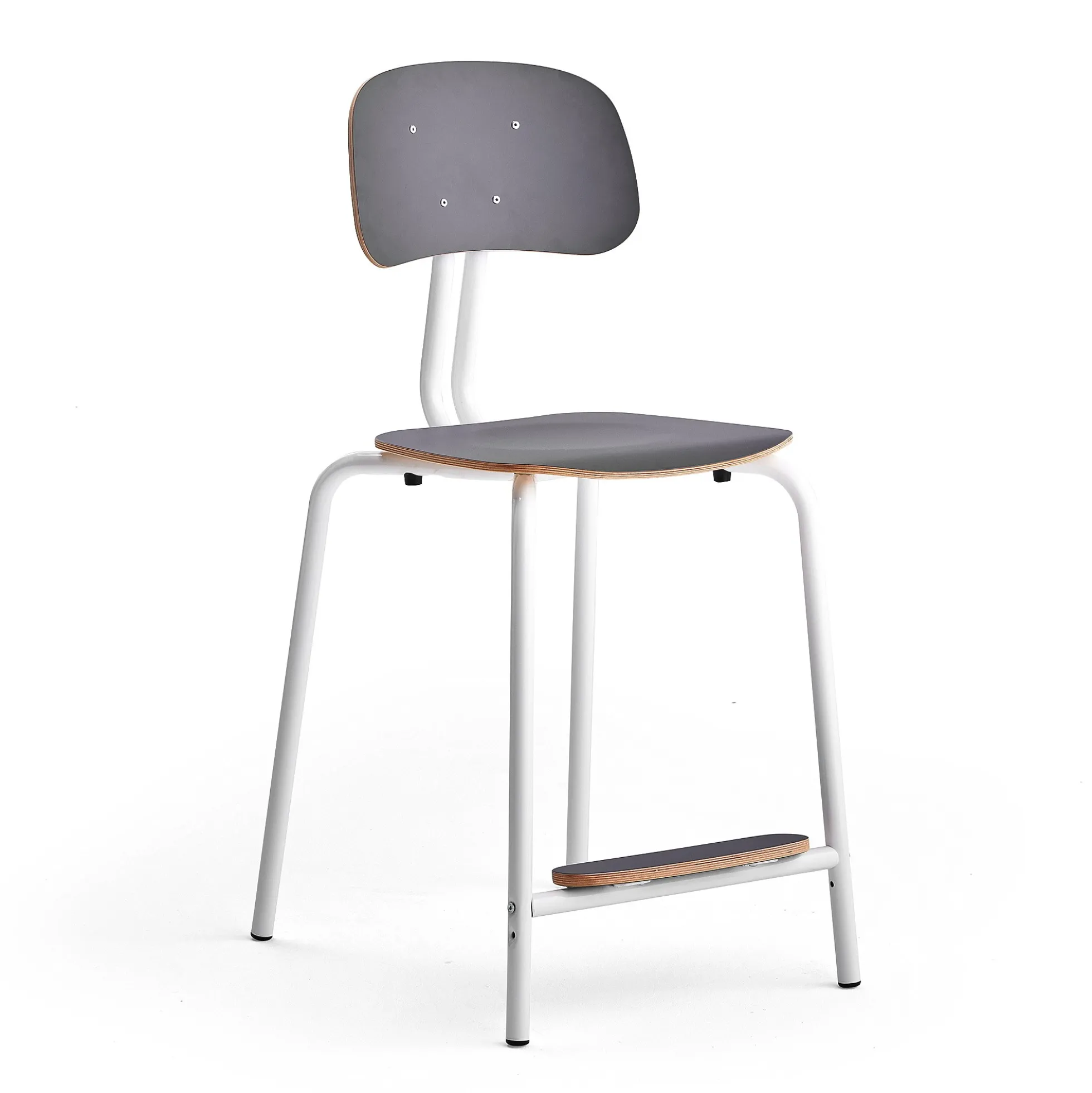 Oppilastuoli YNGVE Jalat, valkoinen, antrasiitinharmaa, korkeus: 610 mm