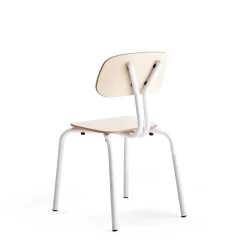 Oppilastuoli YNGVE Jalat, valkoinen, koivu, korkeus 460 mm