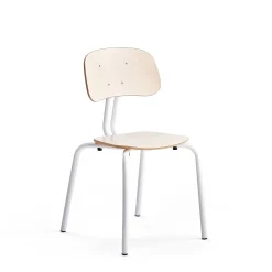 Oppilastuoli YNGVE Jalat, valkoinen, koivu, korkeus 460 mm