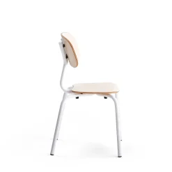 Oppilastuoli YNGVE Jalat, valkoinen, koivu, korkeus 460 mm