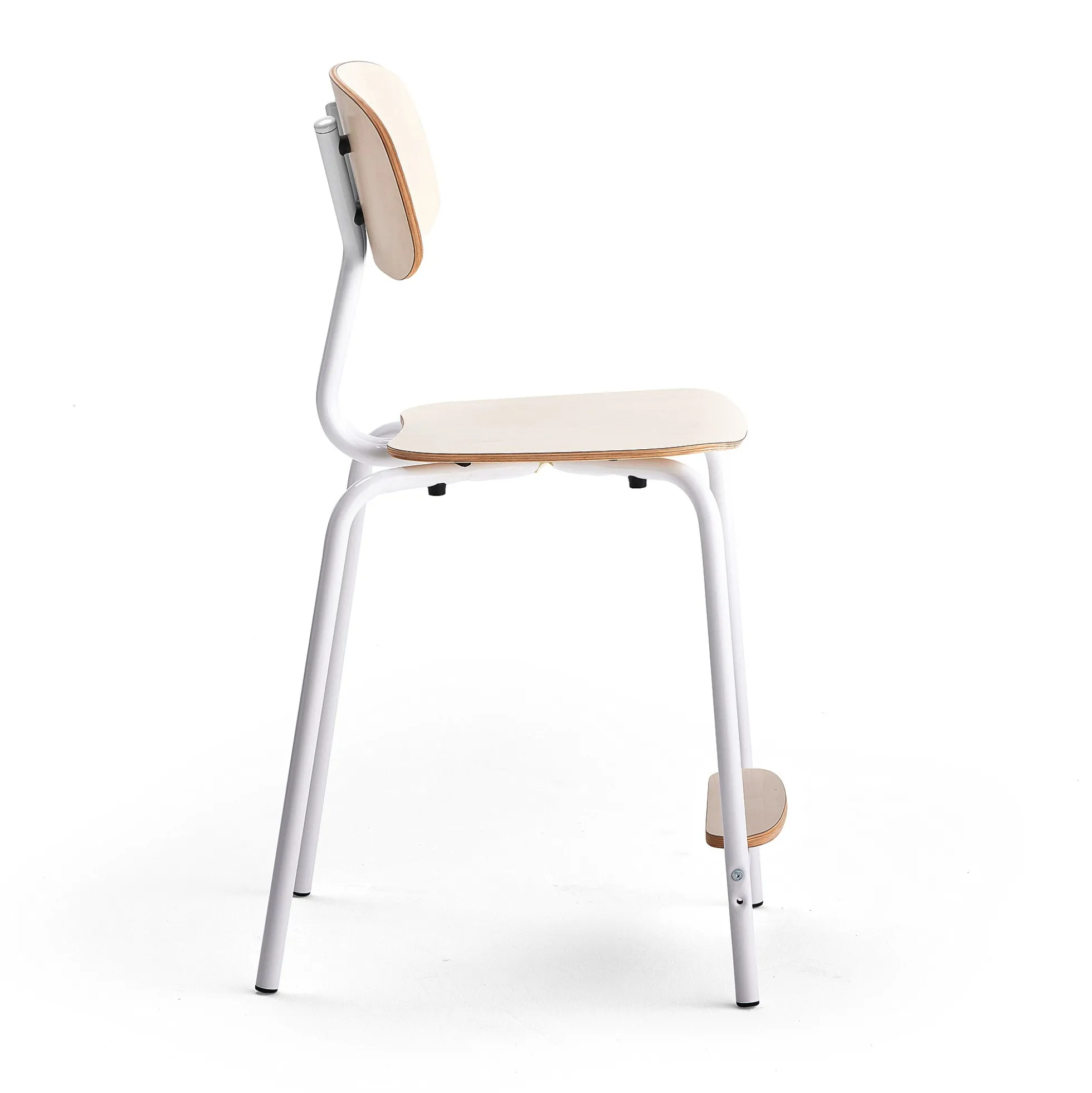 Oppilastuoli YNGVE Jalat, valkoinen, koivu, korkeus: 610 mm