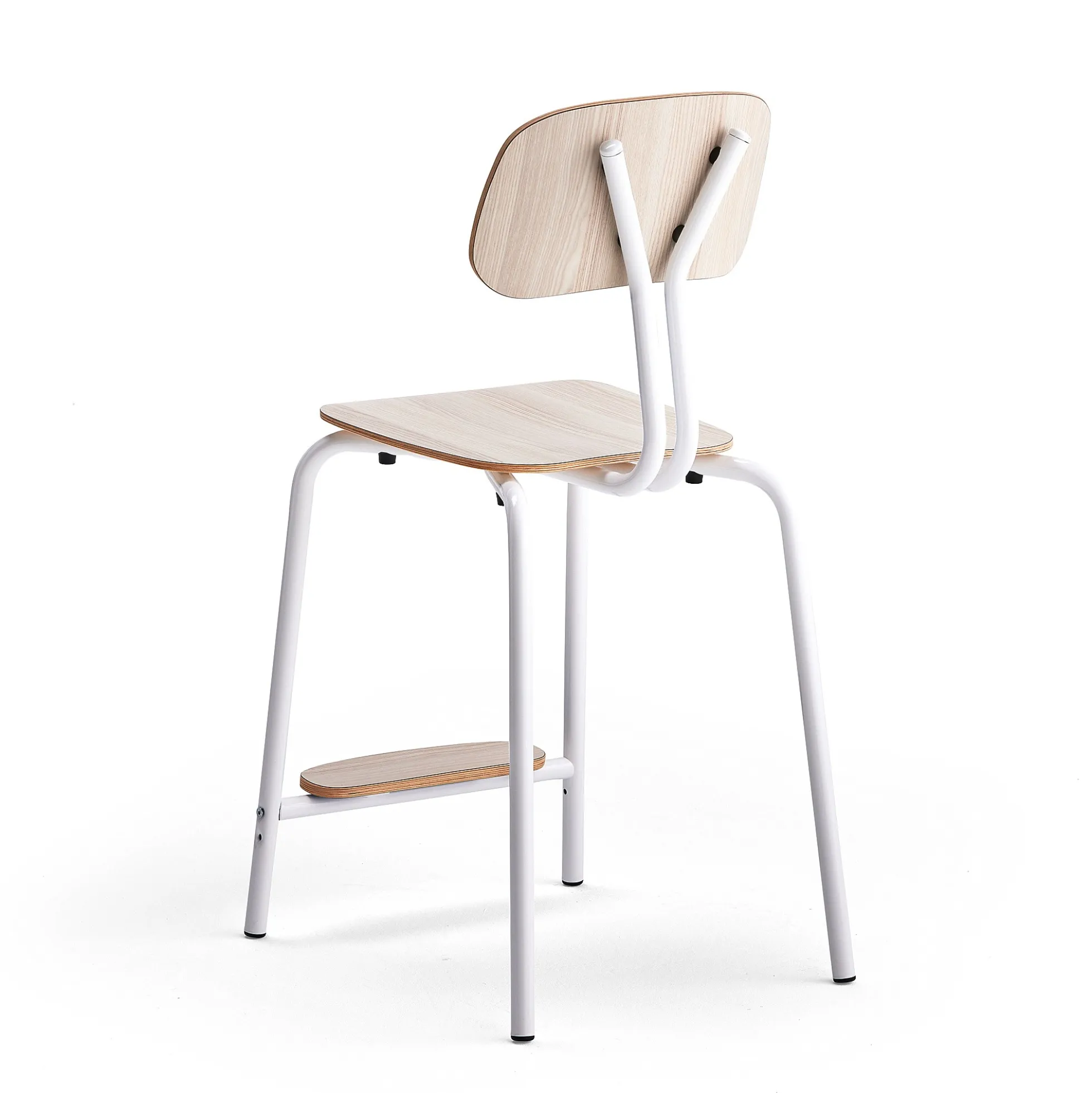 Oppilastuoli YNGVE Jalat, valkoinen, saarni, korkeus 610 mm