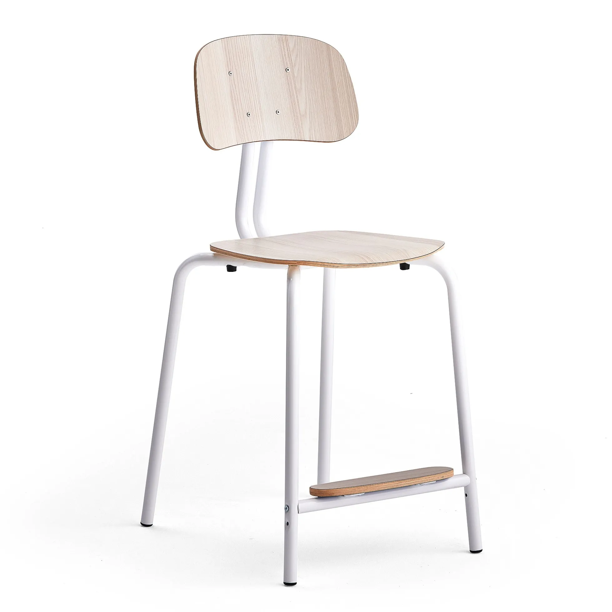 Oppilastuoli YNGVE Jalat, valkoinen, saarni, korkeus 610 mm