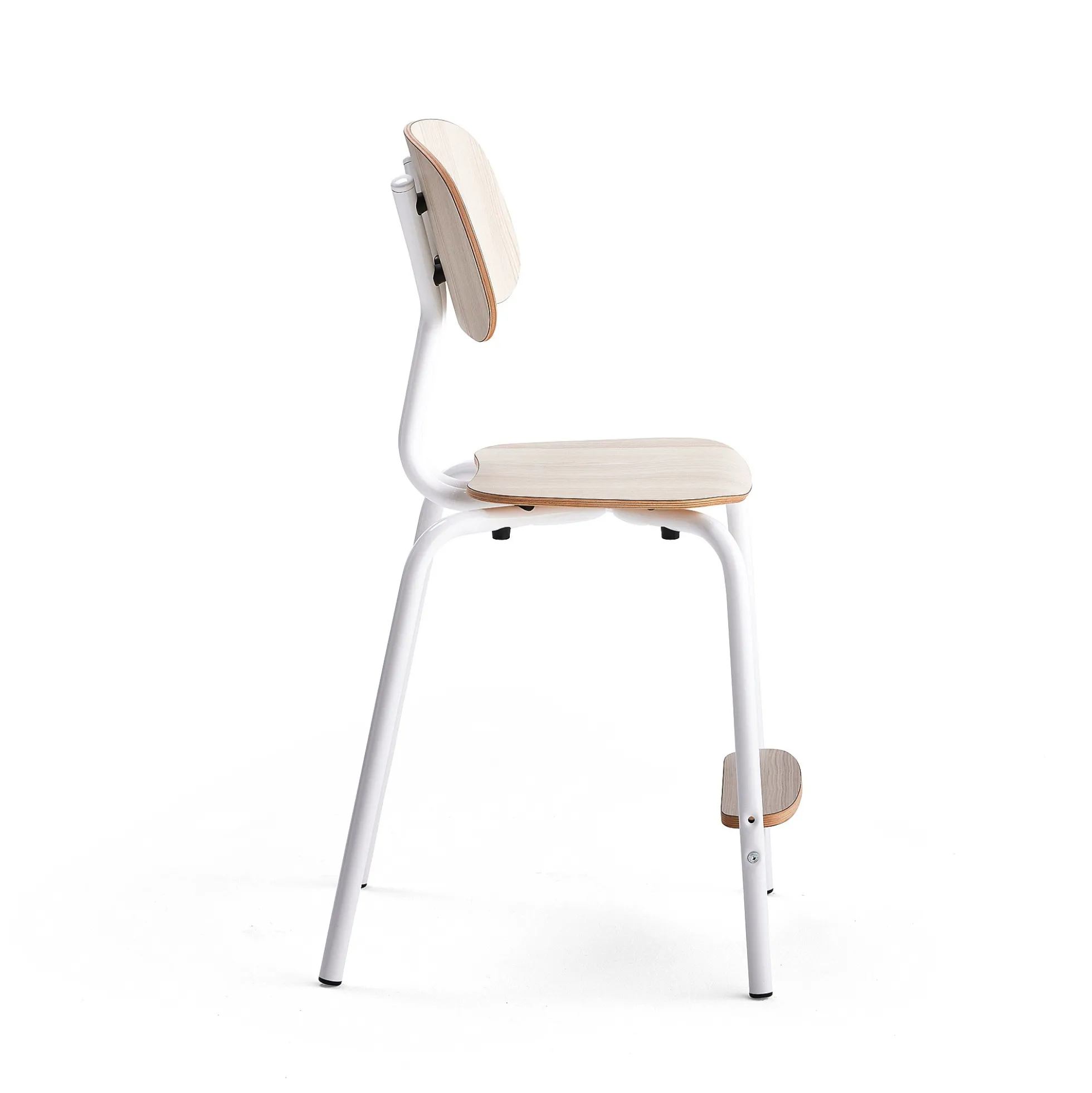 Oppilastuoli YNGVE Jalat, valkoinen, tuhkanharmaa, korkeus: 520 mm