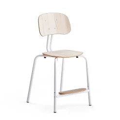 Oppilastuoli YNGVE Jalat, valkoinen, tuhkanharmaa, korkeus: 520 mm