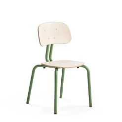 Oppilastuoli YNGVE Jalat, vihreä, koivu, korkeus 460 mm