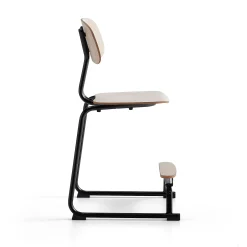 Oppilastuoli YNGVE Liukunastat, antrasiitti, koivu, korkeus:610 mm