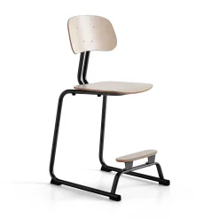 Oppilastuoli YNGVE Liukunastat, antrasiitti, koivu, korkeus:610 mm