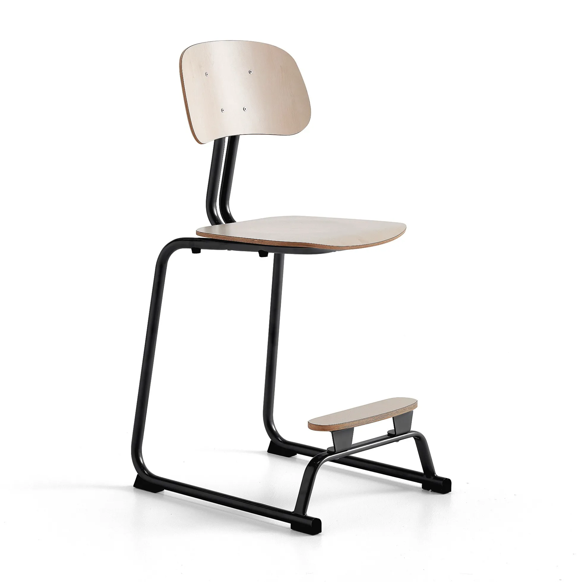Oppilastuoli YNGVE Liukunastat, antrasiitti, koivu, korkeus:610 mm