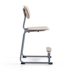 Oppilastuoli YNGVE Liukunastat, hopeanharmaa, koivu, korkeus:610 mm