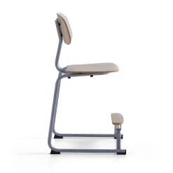 Oppilastuoli YNGVE Liukunastat, hopeanharmaa, saarni, korkeus:610 mm