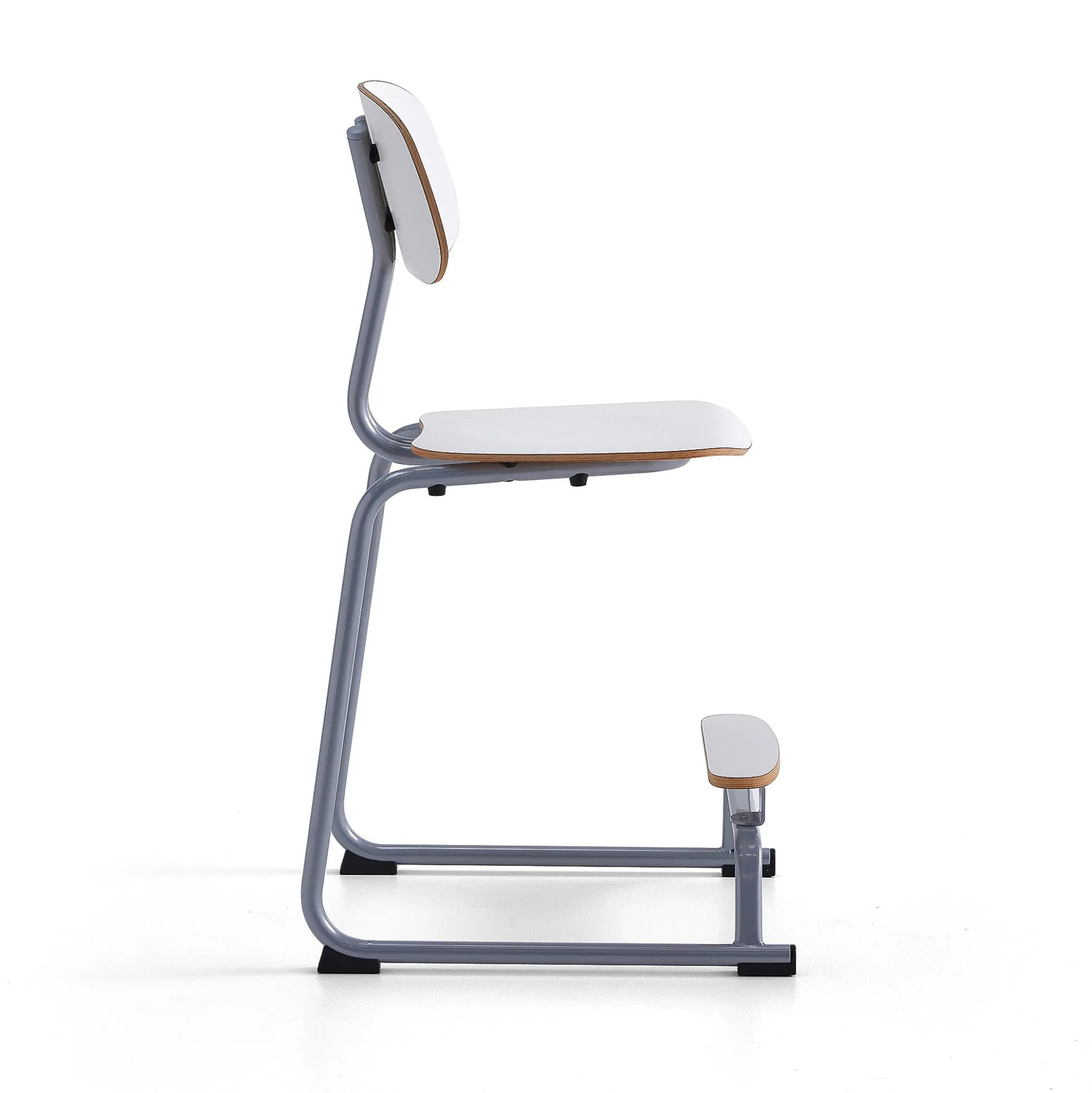 Oppilastuoli YNGVE Liukunastat, hopeanharmaa, valkoinen, korkeus:610 mm