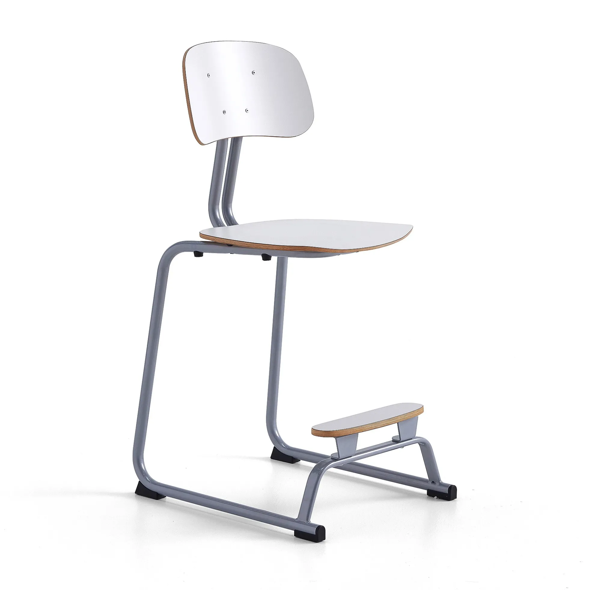 Oppilastuoli YNGVE Liukunastat, hopeanharmaa, valkoinen, korkeus:610 mm