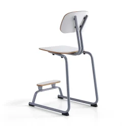 Oppilastuoli YNGVE Liukunastat, hopeanharmaa, valkoinen, korkeus:610 mm