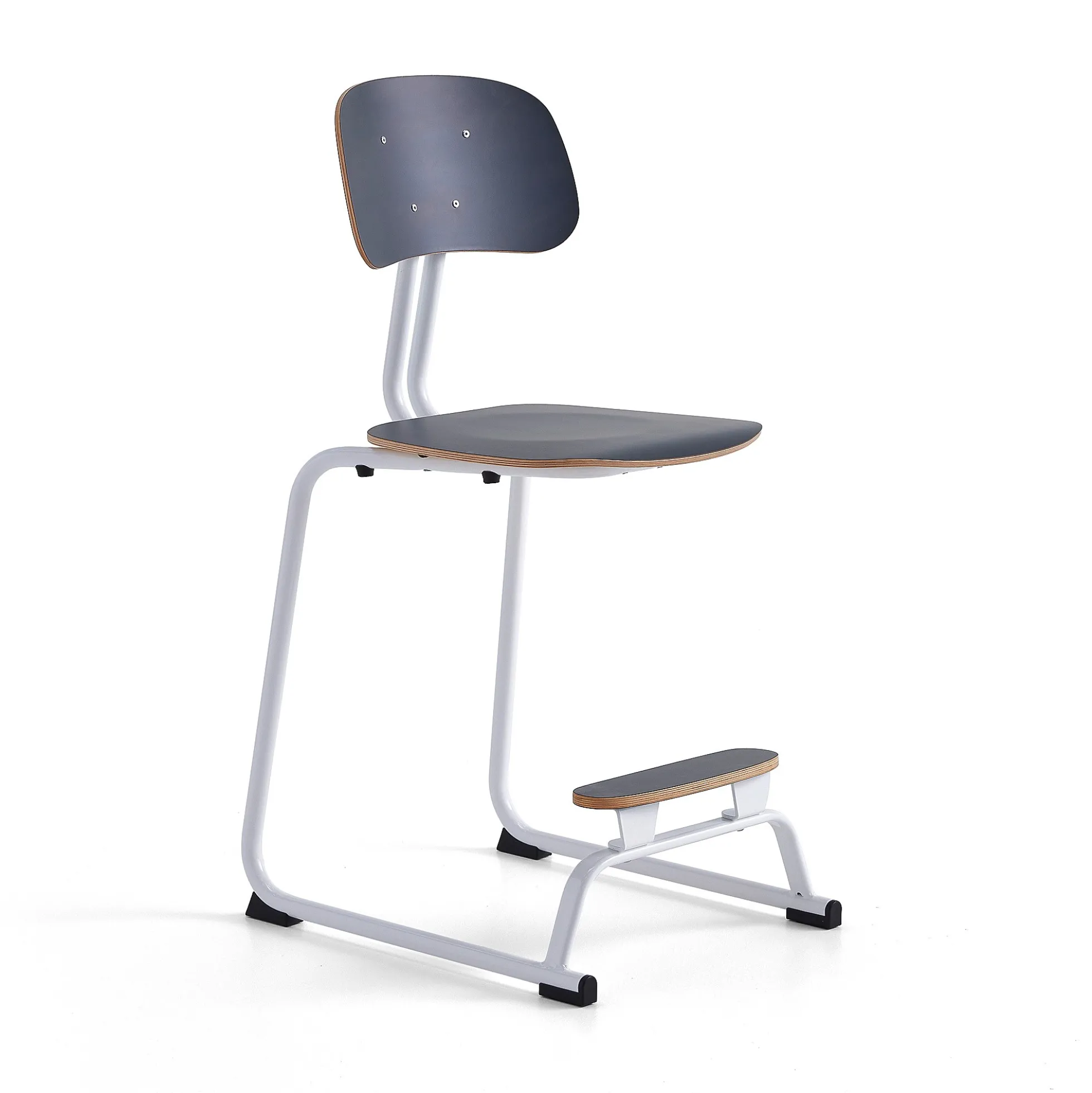 Oppilastuoli YNGVE Liukunastat, valkoinen, antrasiitti, korkeus:610 mm