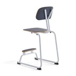 Oppilastuoli YNGVE Liukunastat, valkoinen, antrasiitti, korkeus:610 mm