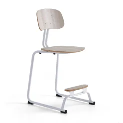Oppilastuoli YNGVE Liukunastat, valkoinen, saarni, korkeus:610 mm