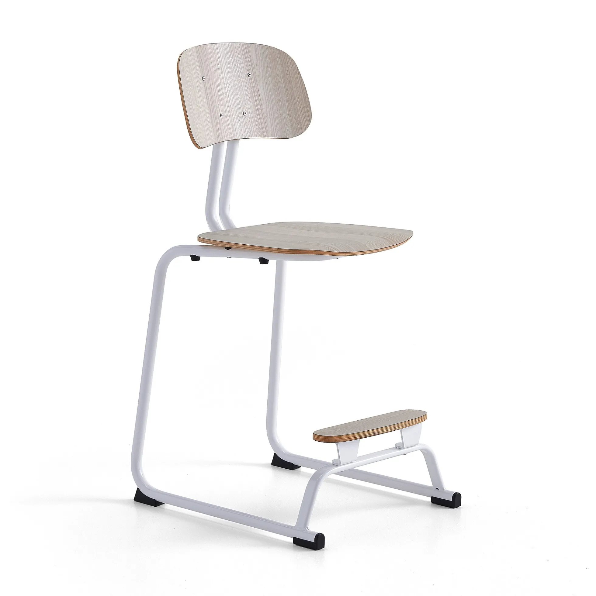 Oppilastuoli YNGVE Liukunastat, valkoinen, saarni, korkeus:610 mm