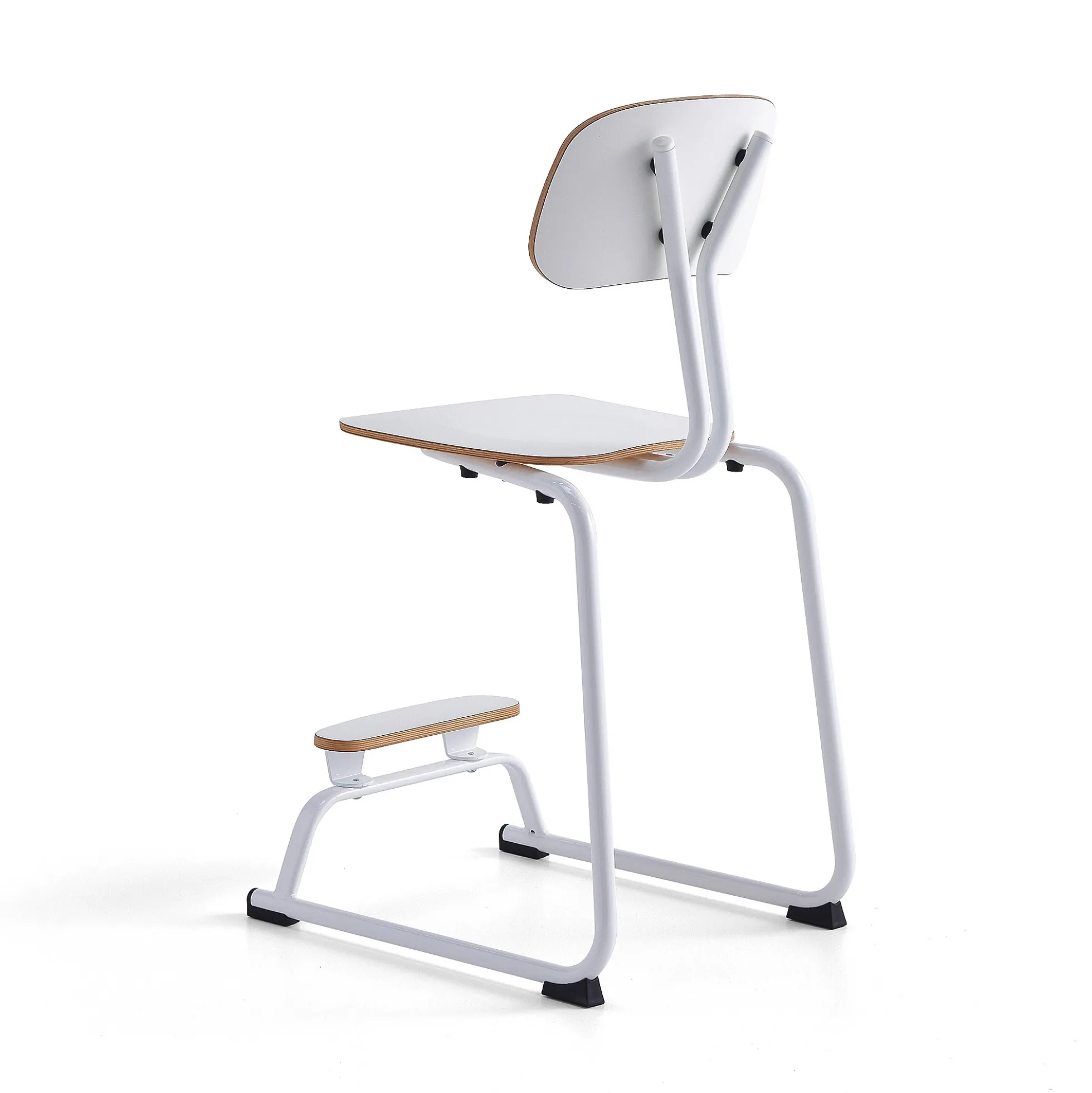 Oppilastuoli YNGVE Liukunastat, valkoinen, valkoinen, korkeus:610 mm