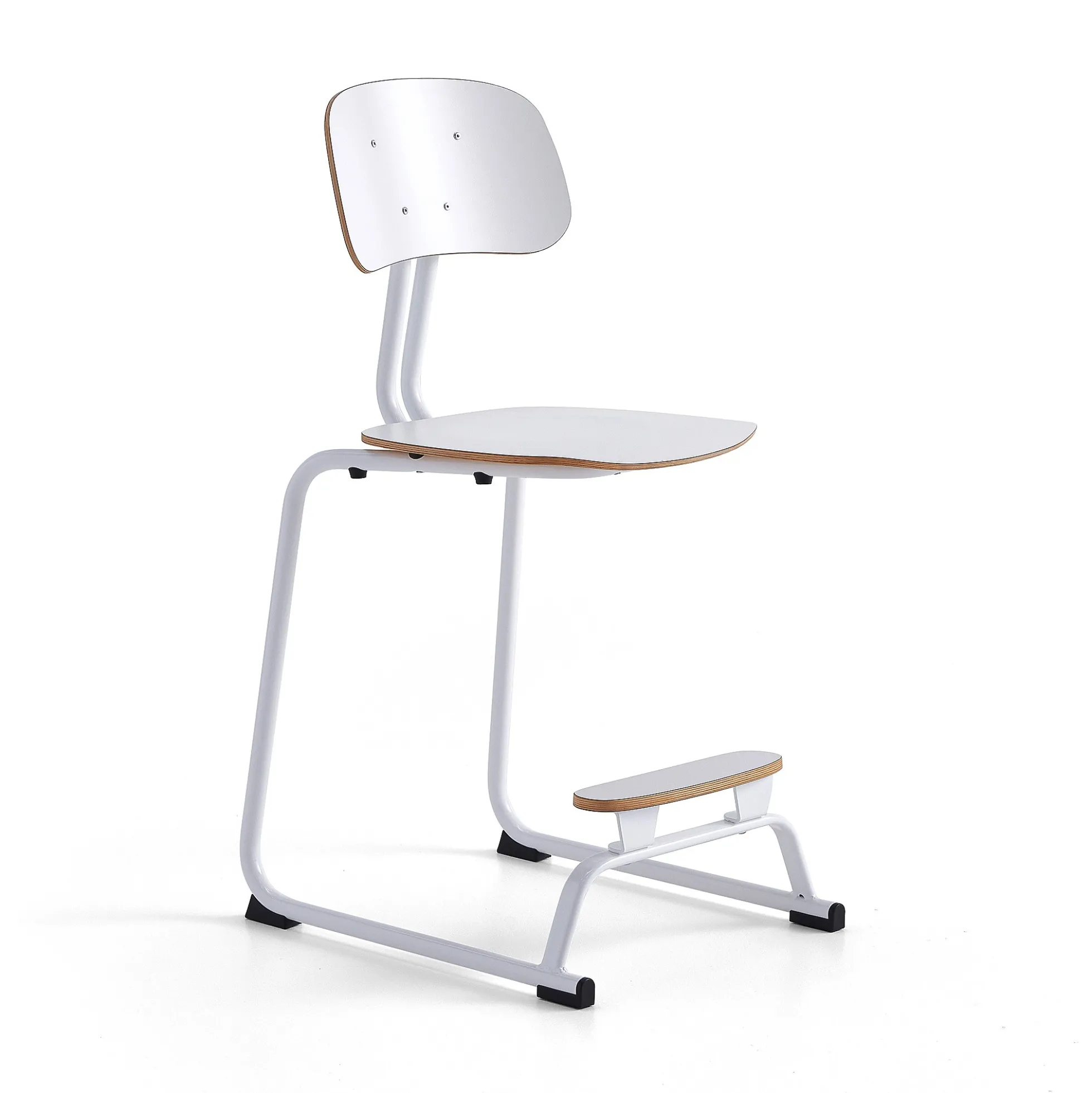 Oppilastuoli YNGVE Liukunastat, valkoinen, valkoinen, korkeus:610 mm