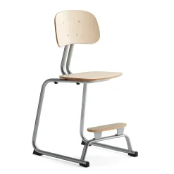 Oppilastuoli YNGVE L-malli, hopeanharmaa, koivu, korkeus: 520 mm