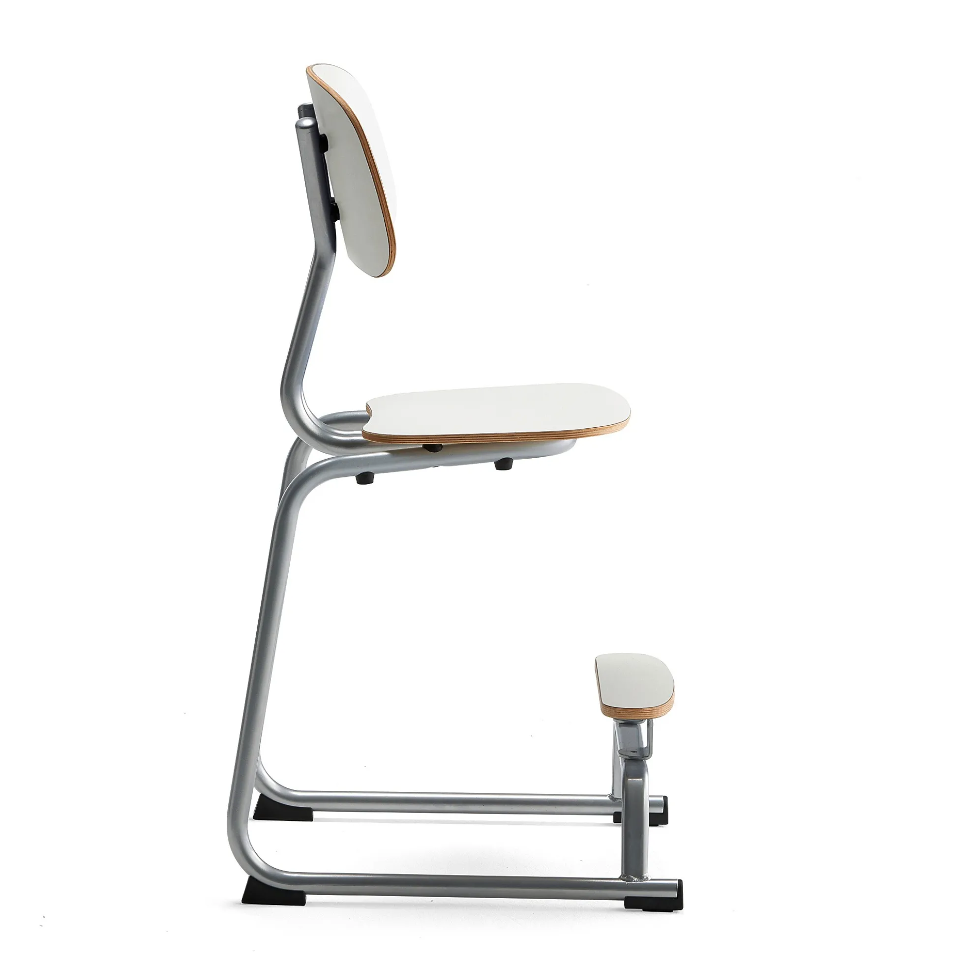 Oppilastuoli YNGVE L-malli, hopeanharmaa, valkoinen, korkeus: 520 mm