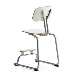 Oppilastuoli YNGVE L-malli, hopeanharmaa, valkoinen, korkeus: 520 mm