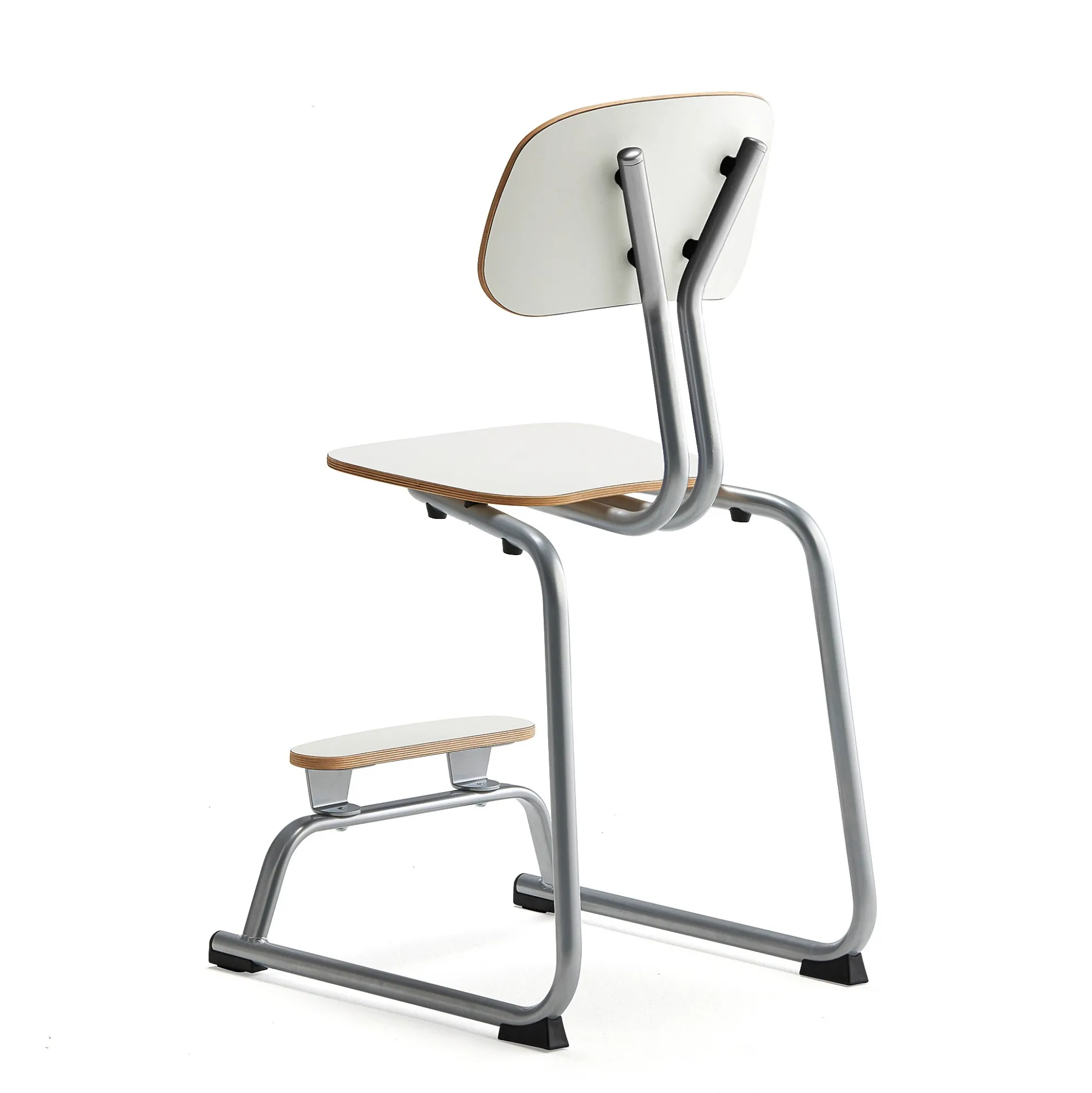 Oppilastuoli YNGVE L-malli, hopeanharmaa, valkoinen, korkeus: 520 mm