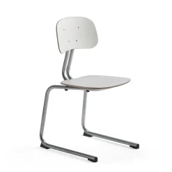 Oppilastuoli YNGVE L-malli, hopeanharmaa, valkoinen, korkeus: 460 mm
