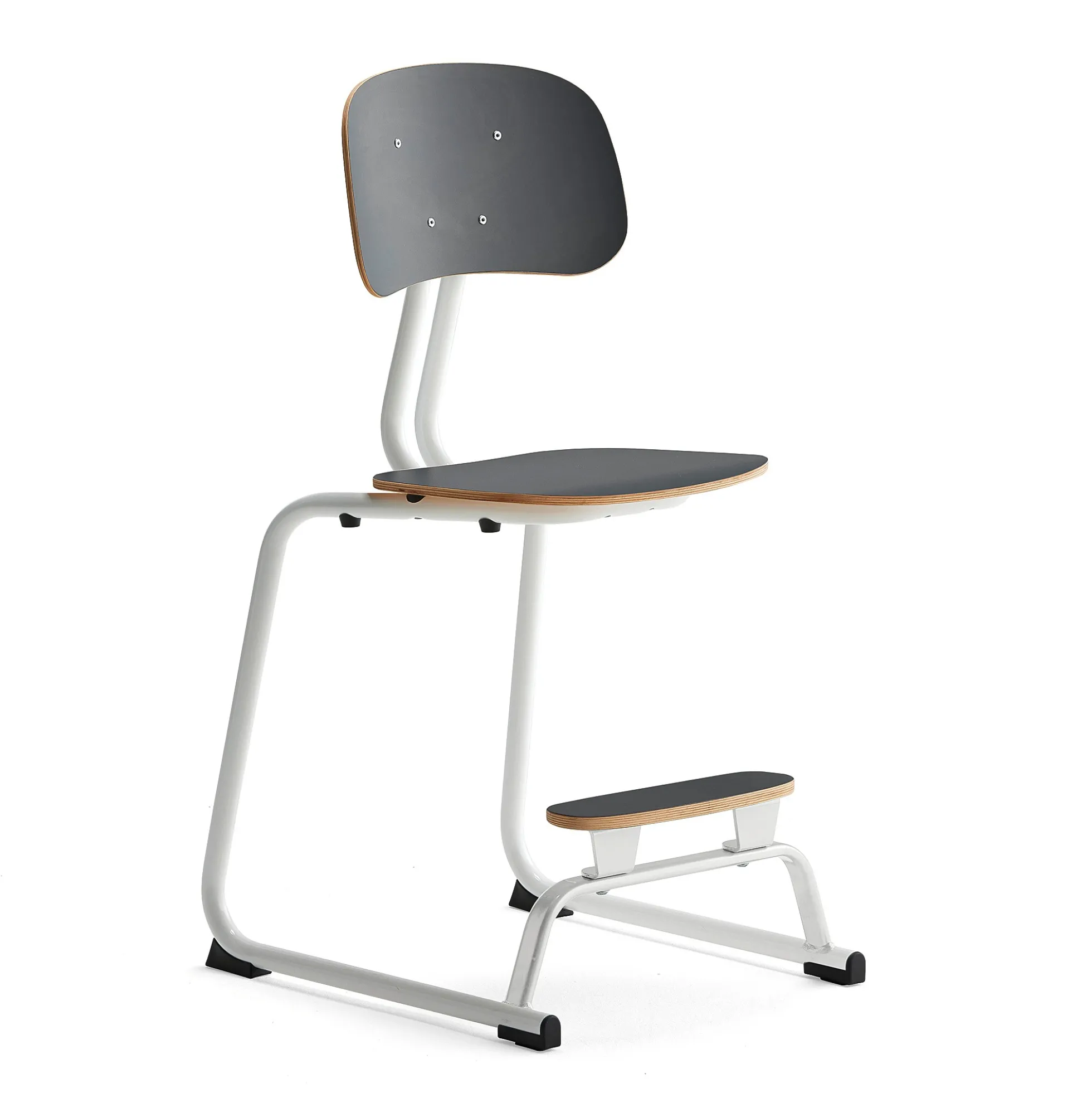 Oppilastuoli YNGVE L-malli, valkoinen, antrasiitinharmaa, korkeus: 520 mm
