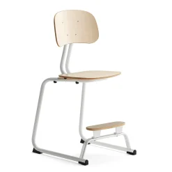 Oppilastuoli YNGVE L-malli, valkoinen, koivu, korkeus: 520 mm