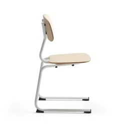 Oppilastuoli YNGVE L-malli, valkoinen, koivu, korkeus: 460 mm