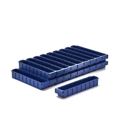 Ottolaatikko DETAIL Laatikkoon mahtuu 7 jakajaa, 500x94x80 mm, sininen, 20-pack