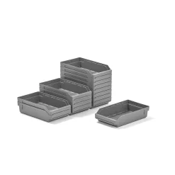 Ottolaatikko REACH 400x240x95 mm, 15 kpl, harmaa