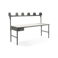 Pakettitarjous CARGO Pakkauspöytä, rullat, 2400x750 mm, vetolaatikko, ylähylly
