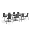 Pakettitarjous FLEXUS + MELVILLE 1 pöytä ja 8 harmaata tuolia