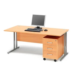 Pakettitarjous FLEXUS Työpöytä + 3-vetolaatikon laatikosto, 1600x800 mm, pyökki