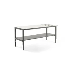 Pakkauspöytä CARGO Alahylly, rullat, 2400x750 mm, valkoinen pöytälevy