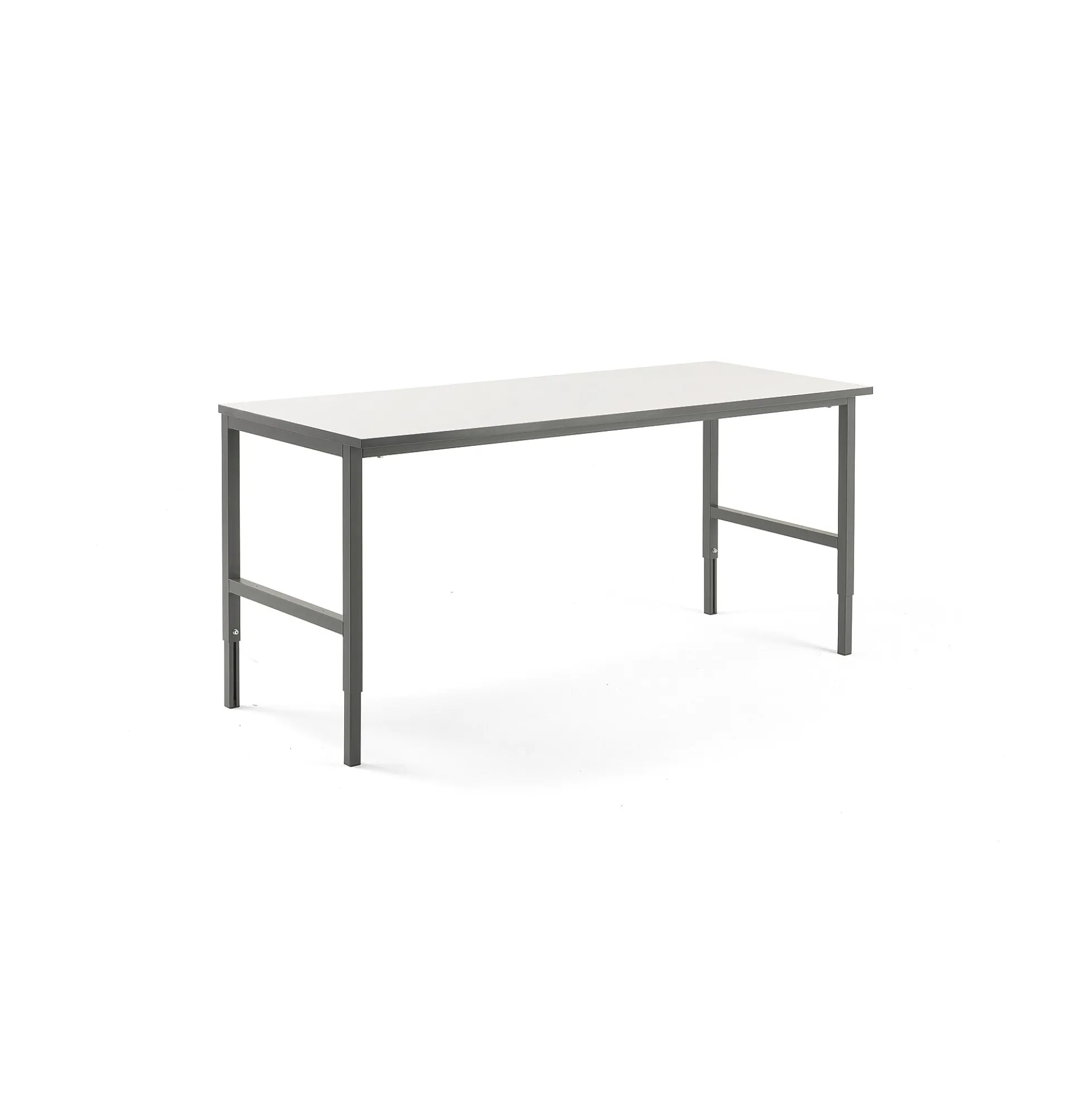 Pakkauspöytä CARGO 2000x750 mm, valkoinen laminaatti, harmaa runko