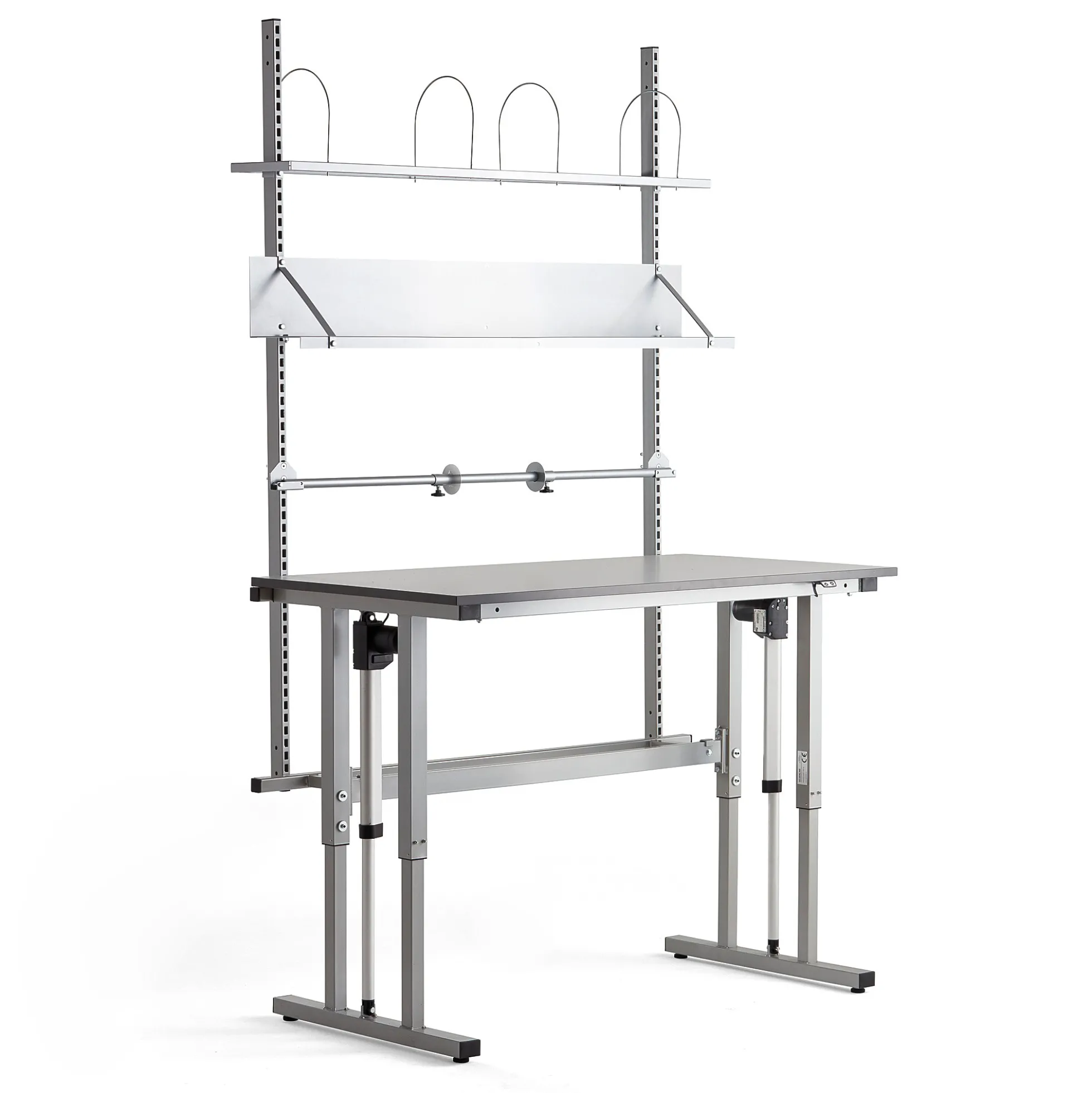 Pakkauspöytä MOTION Korkeussäädettävä, 1500x800 mm, harmaa
