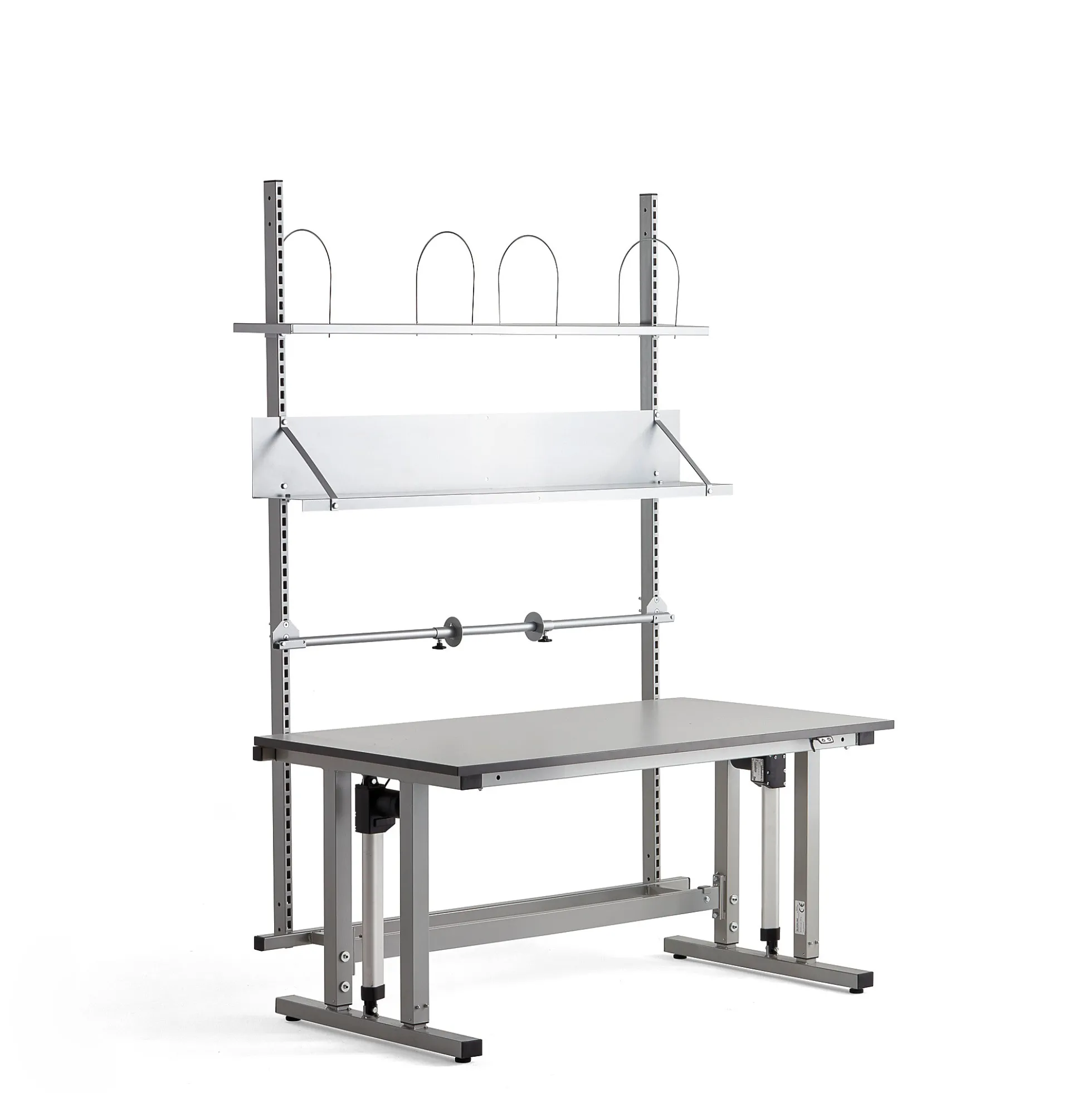 Pakkauspöytä MOTION Korkeussäädettävä, 1500x800 mm, harmaa